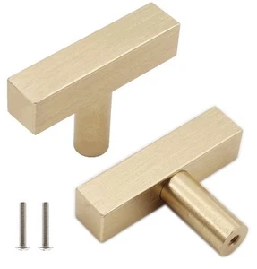 6 Stück Schrankgriffe, Aluminiumlegierung Vierkantgriffe, Gold Schrank Hardwar - Bild 1 von 10