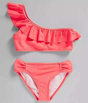 Billabong Girls' Sol Searcher One Shoulder Two Piece Swimsuit Set L109919 Size 8 - Image 1 of 3