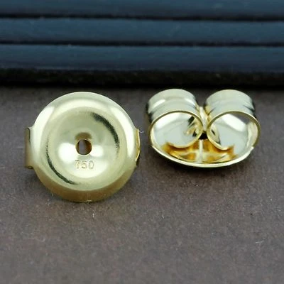 Pendientes mariposa de oro amarillo macizo genuino de 18 quilates con respaldo de 7 mm - 1 par Foto 1 de 4