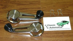 Window Crank Handle pair 60-64 Chevy black knob w/ clips 60 61 62 63 64 - Picture 1 of 3
