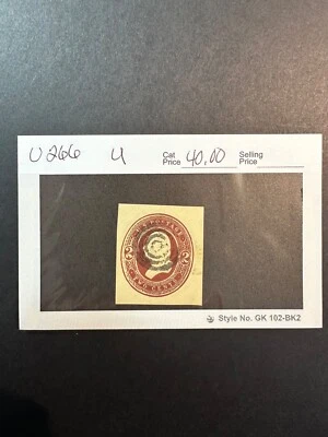 US Scott # U266 Cut Square    2024 Scott Catalogue Value $40.00 - Image 1 of 3