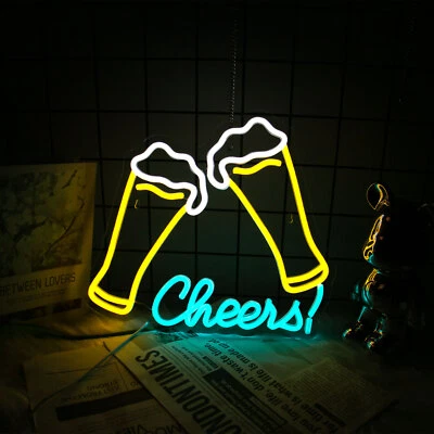 LED Beer Neon Sign, Neon Led Bar Sign, Drink Neon Sign,Cheers Sign led Light up - Image 1 of 4