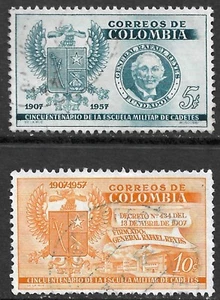 Colombia Scott 673-674 VF Used Military Issued 1957 - Picture 1 of 2