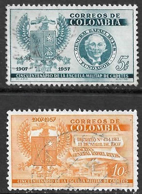 Colombia Scott 673-674 VF Usado Militar Emitido 1957. Foto 1 de 2