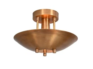 1 Light Elegant Ceiling Flushmount light Pendant Mid Century Modern Raw Brass - Picture 1 of 6