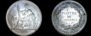 1901-A French Indo-China 1 Piastre World Silver Coin - Vietnam - Picture 1 of 1