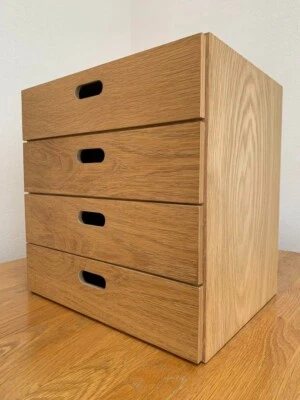 Muji Stacking Chest 4 Drawers Oak Veneer W14.6×D11×H14.6 inch Natural Japan F/S - Image 1 of 4