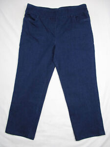 Alfred Dunner Womens Blue Jeans Pull On Capri Crop High Rise Dark Wash Size 16