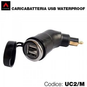 Caricabatteria doppia USB waterproof per presa accendisigari moto - Picture 1 of 1