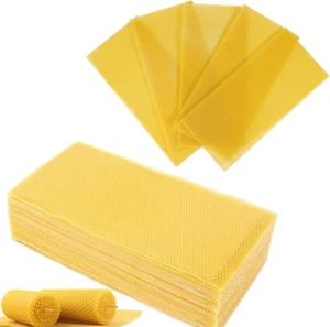30Pcs Beeswax Sheets for Candle Making Natural Wax Foundation Bee Frames DIY Kit - Picture 1 of 1