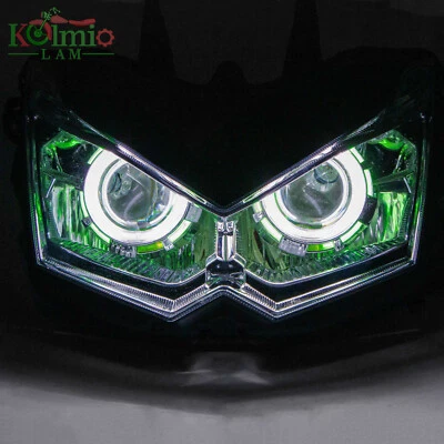 Conjunto de faros proyectores HID aptos para Kawasaki Z1000 10-13 Demon Angel Eye Foto 1 de 4