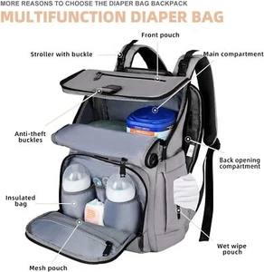 ZAINO MAMMA MULTIFUNZIONE FASCIATOIO MATERASSINO NEONATO BAMBINO IMPERMEABILE - Zdjęcie 1 z 8