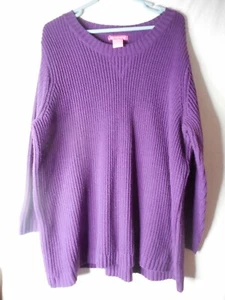 Woman Within Purple Sweater Size 2x Acrylic - Picture 1 of 3