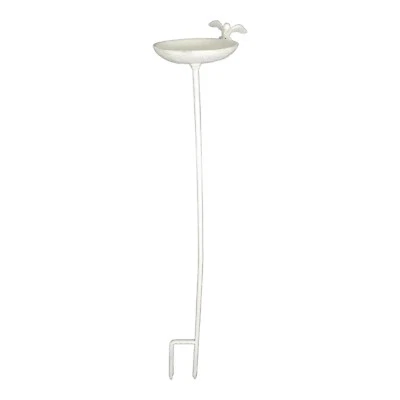 Alimentador de baño vintage para colibríes pájaros 39" decoración de jardín exterior con estaca de hierro  Foto 1 de 4