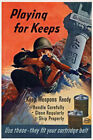 Playing For Keeps World War 2 Vintage Style Wall Art Décoration - AFFICHE 20"x30"