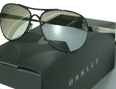 Gafas de sol Oakley TIE BREAKER negras brillantes polarizadas Galaxy lentes cromadas 4108 Foto 1 de 4
