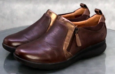 Clarks Unstructured Women's Mary Jane Loafers Comfort Shoes Size 7 Leather Brown - Image 1 of 4