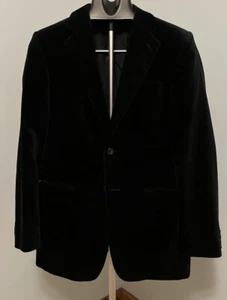Vintage Men’s Express Fitted Velvet Blazer Size 38R Black Cocktail - Picture 1 of 9