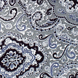 Wyoming Traders Wild Rag Silver Black Paisley 100% Silk Western Scarf 3 Sizes - Picture 1 of 2