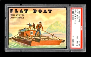 1955 Topps Rails and Sails #144 Early Western Cargo Carrier Flat Boat PSA 8 - Picture 1 of 2