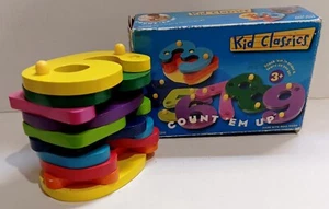 NÚMEROS DE APRENDIZAJE 0-9 colores primarios brillantes madera con clavijas 4"x3" edad 3+ educativo - Imagen 1 de 8