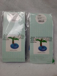 Inflatable Drink Floats Holder Tropical Palm Tree Island  2 packs of 2 (4 total) - Picture 1 of 4