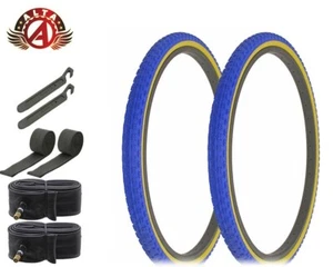 ALTA Bicycle Tire 26" x 1.75" Comp III Blue/Gum (2) FreeStyle BMX Tires 8pc SET. - Picture 1 of 2