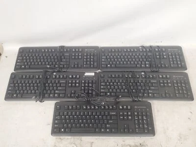 Lot of 5 HP KUS1206 USB Computer Keyboard w/ Smart Card Terminal Reader - Image 1 of 4