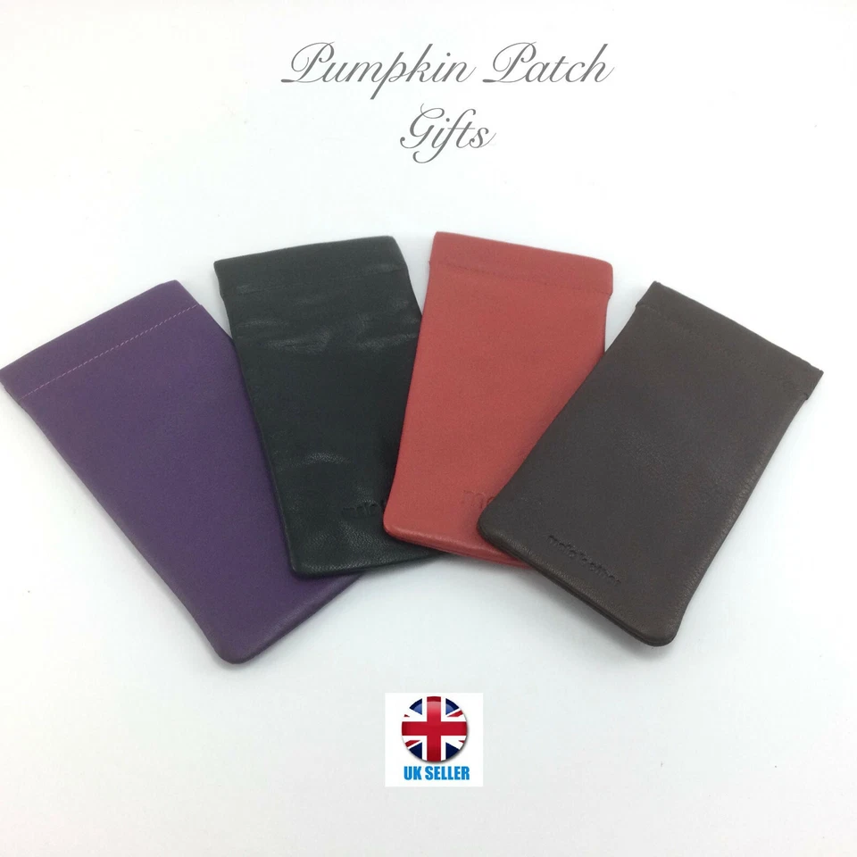 Mala Leather Snap Top Glasses Spectacles Case Pouch Black Brown Red Purple