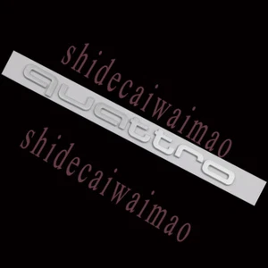 Matte CHROME QUATTRO FRONT GRILLE EMBLEM FIT AUDI BADGE GRILL BUMPER NAMEPLATE - Picture 1 of 2