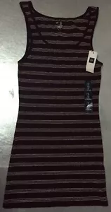 GAP DAMEN GRÖSSE S BOYFRIEND ÄRMELLOS GESTREIFT STRETCH TANK TOP burgunderrot Small - Bild 1 von 3