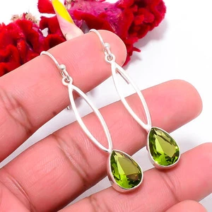 Peridot Gemstone Designer Handmade 925 Sterling Silver Jewelry Earring 2.15 Sku5 - Picture 1 of 3