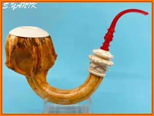 S.YANIK MEERSCHAUM Pipe LARGE real GOURD CALABASH NR:923 - Picture 1 of 15