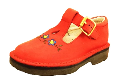 DE OSU -Spain -Girls Red Leather Dress T-Strap School Shoes - European -Size 6.5 - Image 1 of 4