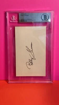 BOBBY THOMSON - New York - Signed Index Card Auto - Becket Authenticated - Image 1 of 4