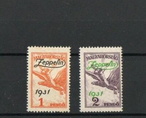 HUNGARY SG529-530  AIR OVERPRINTED ZEPPELIN 1931 MOUNTED MINT - Picture 1 of 1
