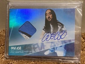 Tarjeta autografiada exclusiva de fábrica Topps Steve Aoki 2021 parche azul 3 colores/150 - Imagen 1 de 6