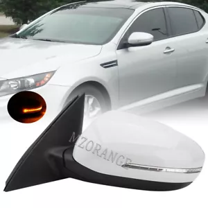 Left White Electric Door Mirror Assembly W/ Light For Kia Optima 2011 2012-2013 - Picture 1 of 17