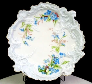 Vienna Austria Porcelain PH Leonard Embossed Floral 7 7/8" Cabinet Plate 1890- - Picture 1 of 8