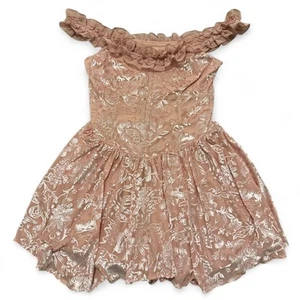 Urban Outfitters kimchi blue pink velvet  ruffle off the shoulder carmen romper - Picture 1 of 4