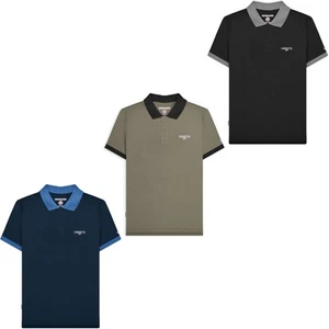 Lambretta Men Originals Contrast Collar Short Sleeve Cotton Polo Shirt Top - Picture 1 of 3