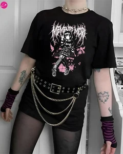 Death Metal Anime Gothic Alternative Skater Grunge Occult Punk Rock Emo T-Shirt - Picture 1 of 1