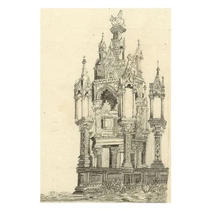 Winyfrede Margaret Challis, The Scaliger Tombs, Verona, Italy – C19th drawing - Picture 1 of 3
