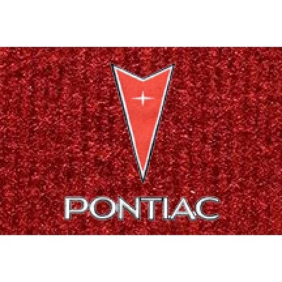 Front & Rear Flame Red Cutpile Floor Mats with Pontiac Logo for Firebird Foto 1 de 3