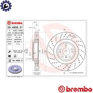 2x BRAKE DISC 09.A958.21 FOR MERCEDES-BENZ GLSGLE/-CLASS M276.821/825 3.0L 6cyl - Picture 1 of 9