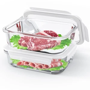 2 Pack(8.5 Cup) Large Glass Food Storage Containers with Lids, Meal Prep Cont... - Picture 1 of 9