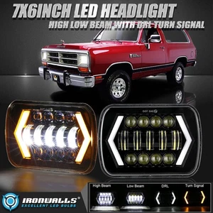 Pair 7X6" LED Headlights High/Low DRL for Dodge D150 D250 D350 Pickup Truck Van - Bild 1 von 12