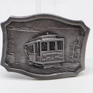 Hebilla de cinturón de teleférico de San Francisco 1977 EE. UU. Indiana metal artesanal vintage - Imagen 1 de 8