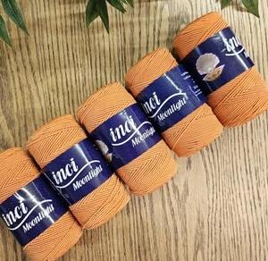 5 X 200g Inci Moonlight Polyester & Cotton Cord, Round Macrame Cord, Orange - Picture 1 of 7