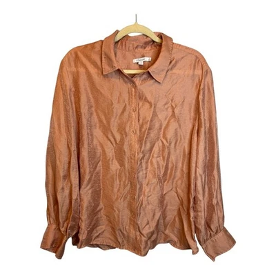 Blusa Chico's Para Mujer Talla 2X Manga Larga Brillante Abotonada Rosa Chicos 4 Foto 1 de 4